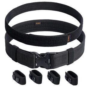 🔥TACNEX Duty Belt w/Hook Lining 4 Keepers 2" Police Law Enforcement Officer MED